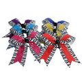 Double Layer Zebra Print Hair Bow w/ Sequin Ribbon
